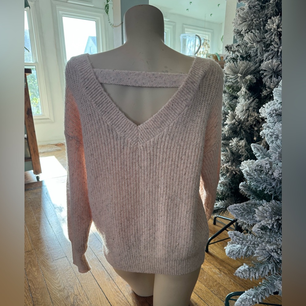 Women's peach Sweater with open back top
